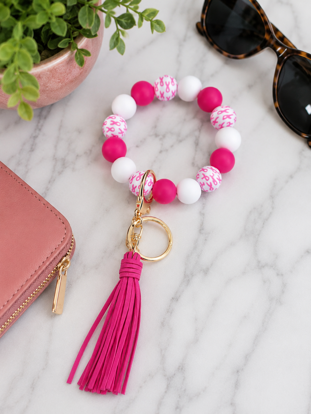 #41 Cancer Silicone Wristlet Keychain w/ Tassel