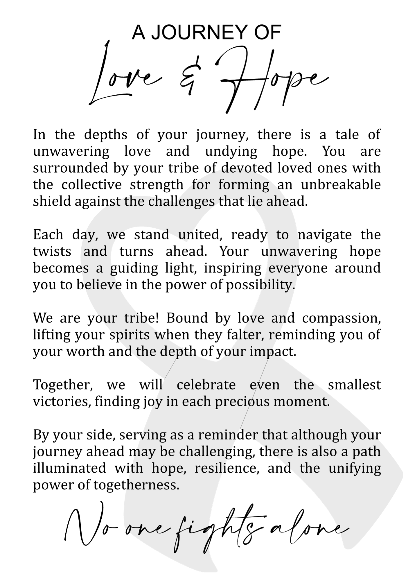 Story Ornament - Cancer - A Journey of Love & Hope