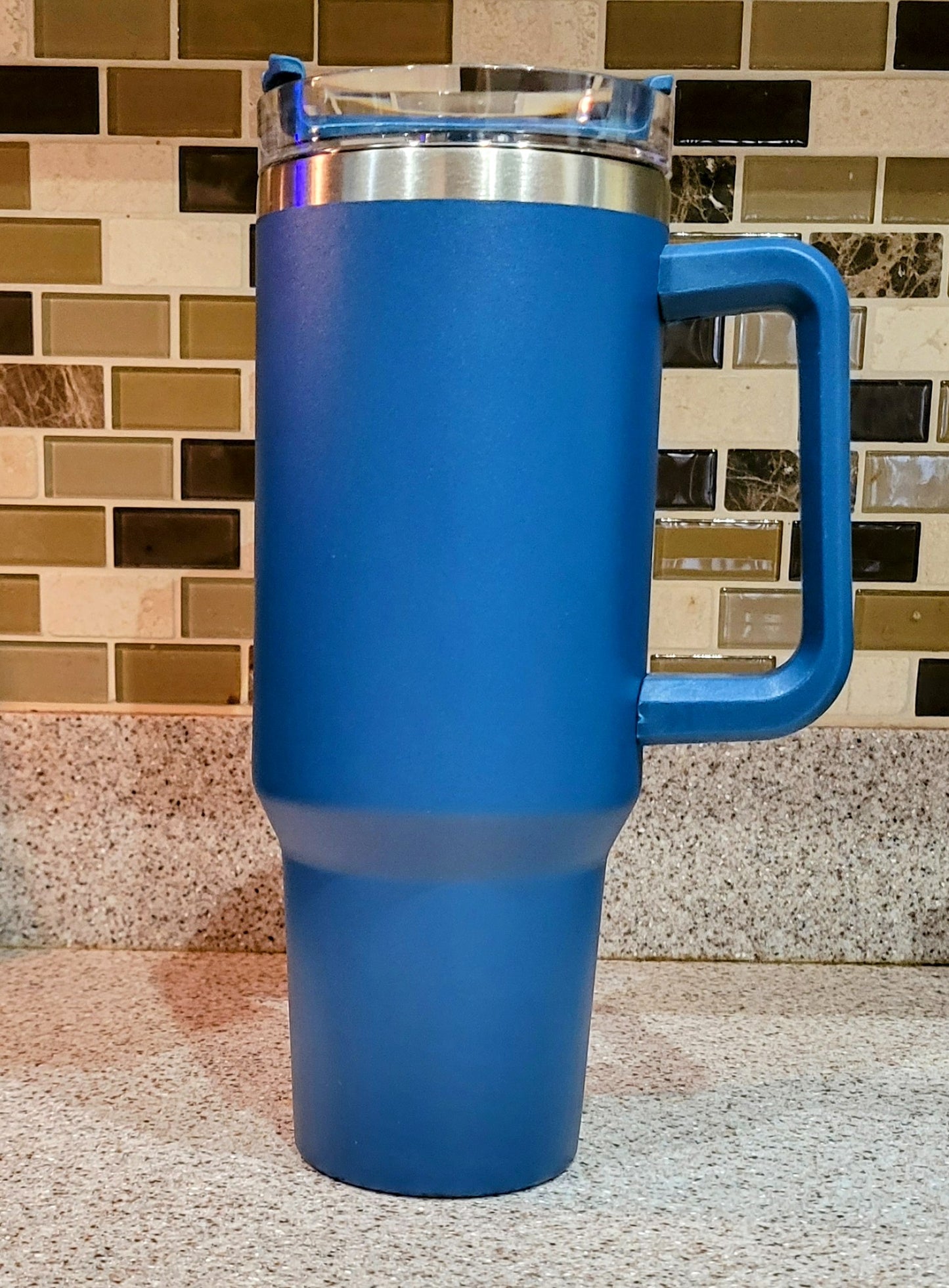 40 oz. Tumbler with Handle - Dark Blue (No Box)