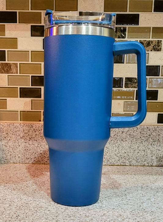 40 oz. Tumbler with Handle - Dark Blue (No Box)