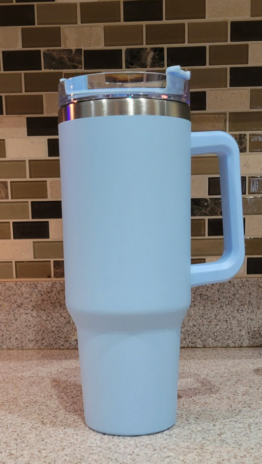40 oz. Tumbler with Handle - Light Blue (No Box)