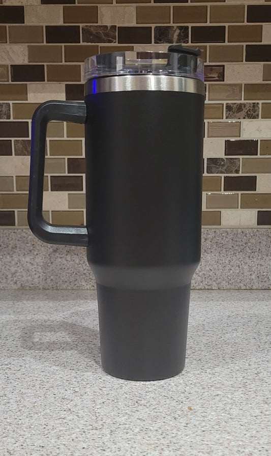 40 oz. Tumbler with Handle - Black (No Box)