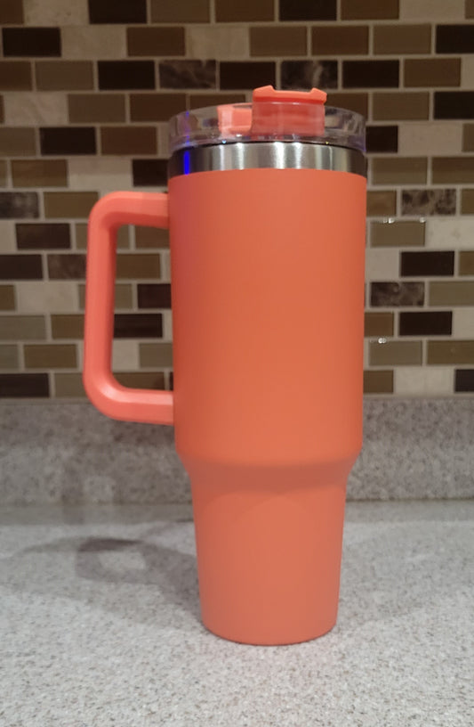 40 oz. Tumbler with Handle - Orange (No Box)