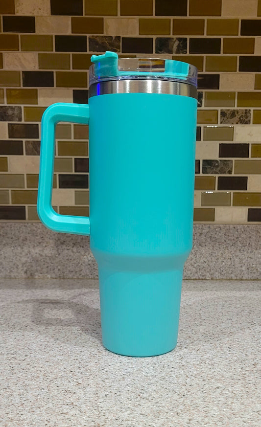 40 oz. Tumbler with Handle - Teal (No Box)