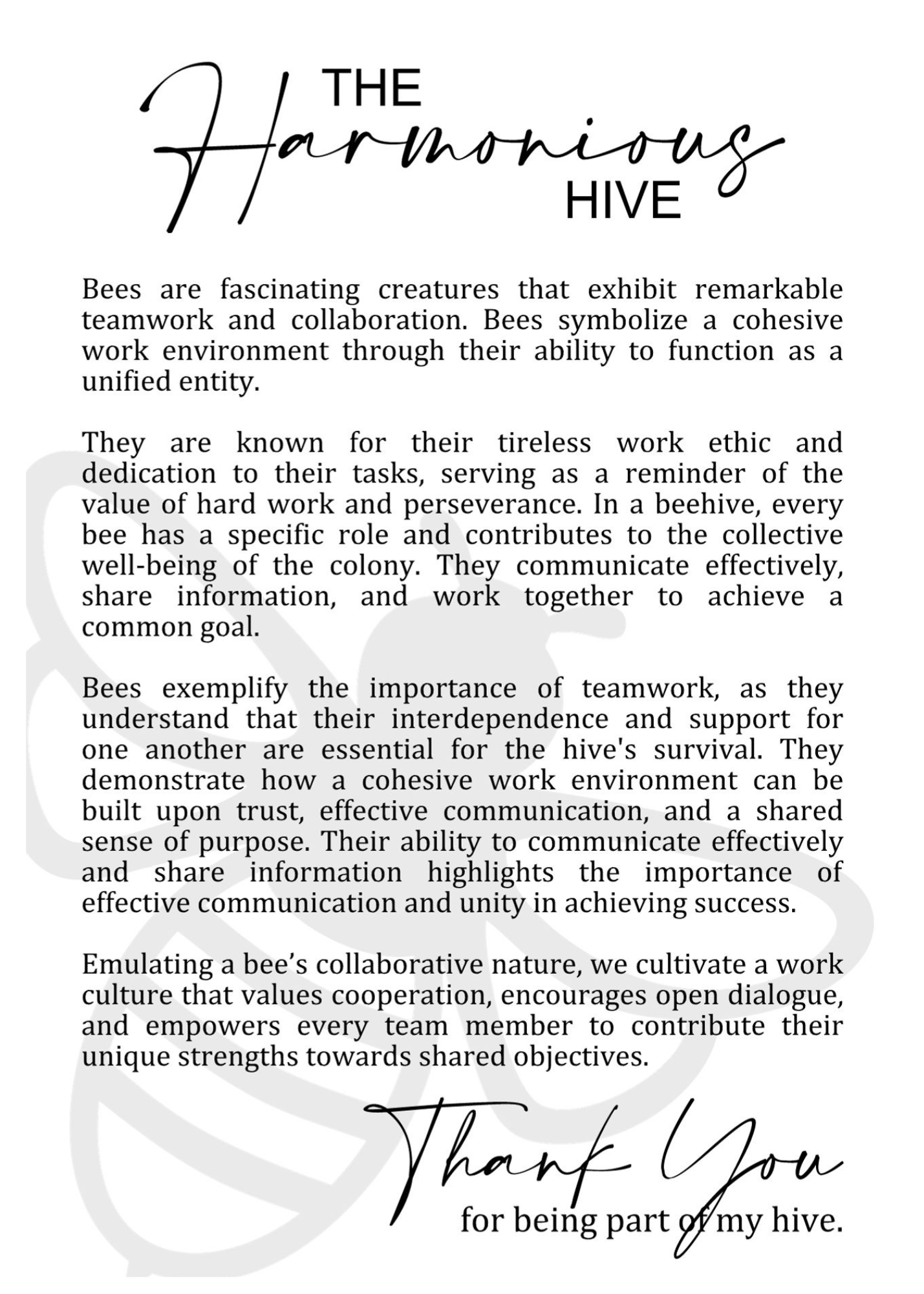 Story Ornament - Bees - The Harmonious Hive