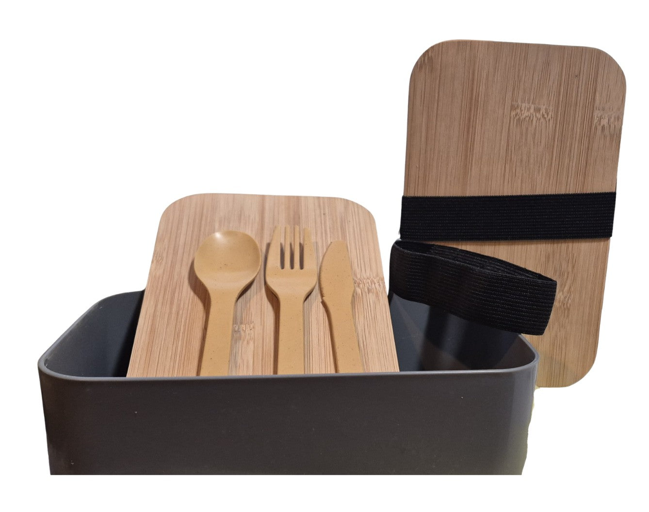 Wood Top Bento Box - Cream or Gray