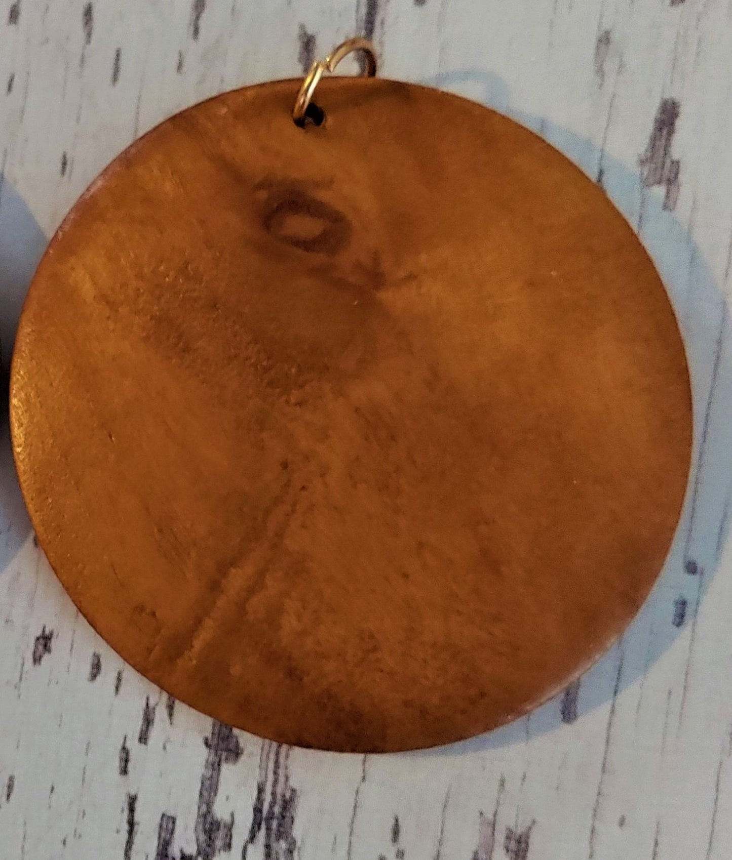 Wood Bead Disc Keychain