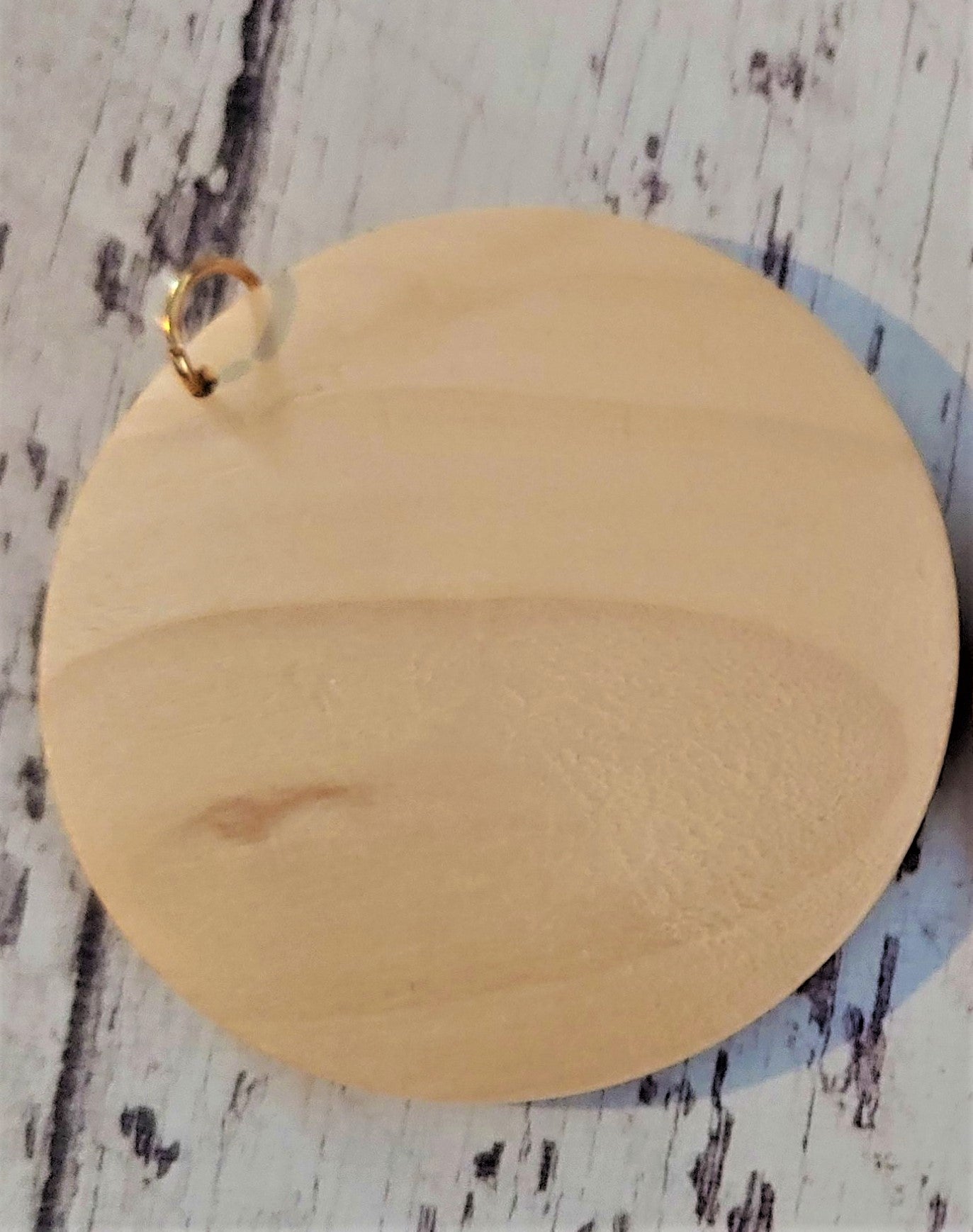 Wood Bead Disc Keychain