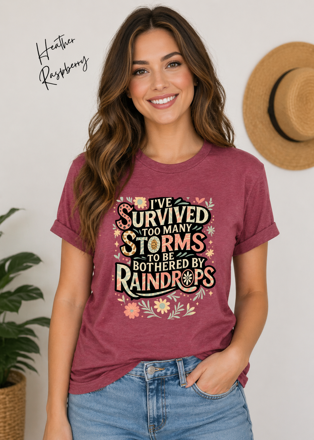I’ve Survived Too Many Storms Shirt | Inspirational Floral Graphic Tee