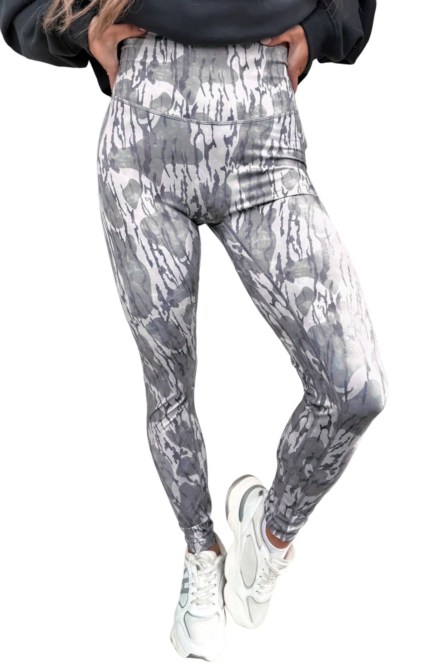 Gray Camo High Waist Performance Leggings | Buttery Soft Activewear