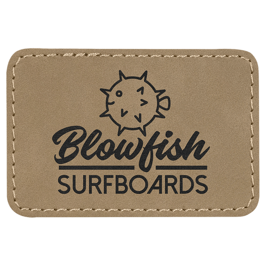 Light Brown Engraves Black Leatherette Patches - Heat Activated Adhesive - 10 pk. Various Shapes & Sizes