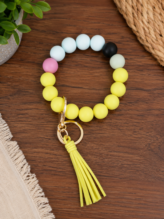 #39 Pencil Silicone Wristlet Keychain w/ Tassel