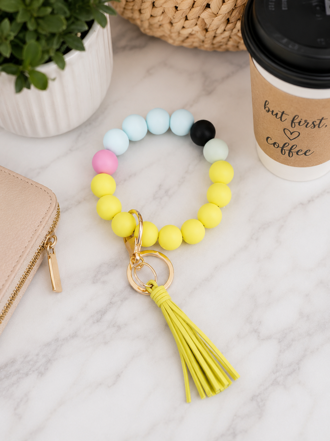 #39 Pencil Silicone Wristlet Keychain w/ Tassel