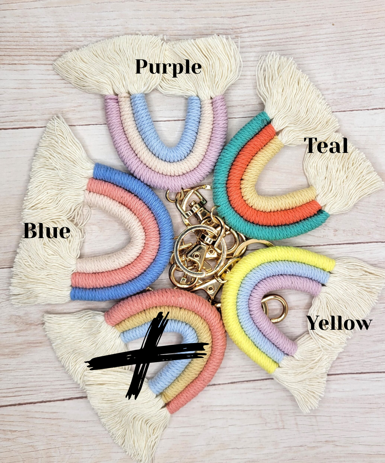 Macrame Rainbow Keychain