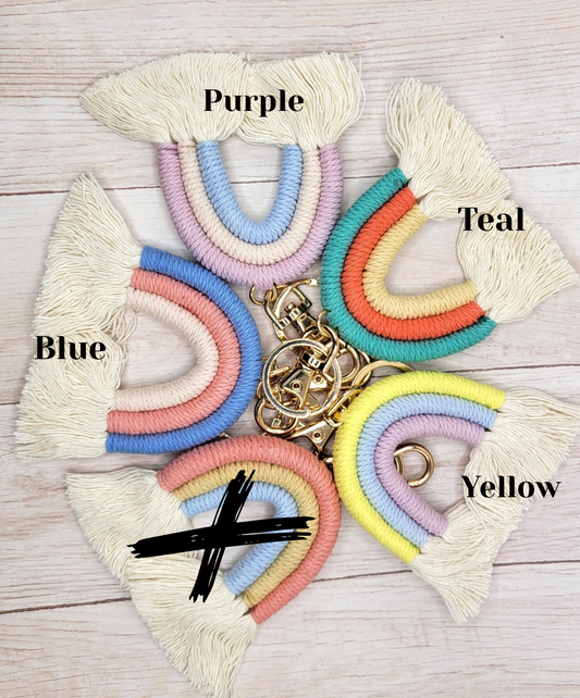 Macrame Rainbow Keychain