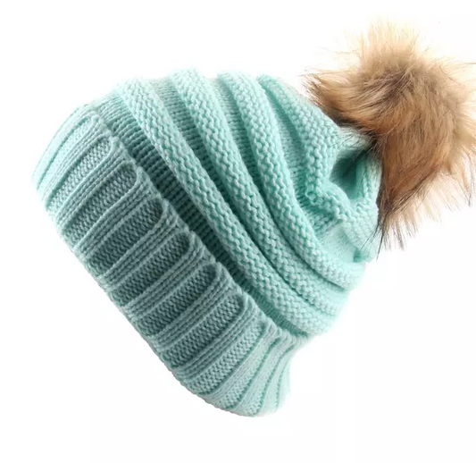Kids Pom Pom Ski Hat
