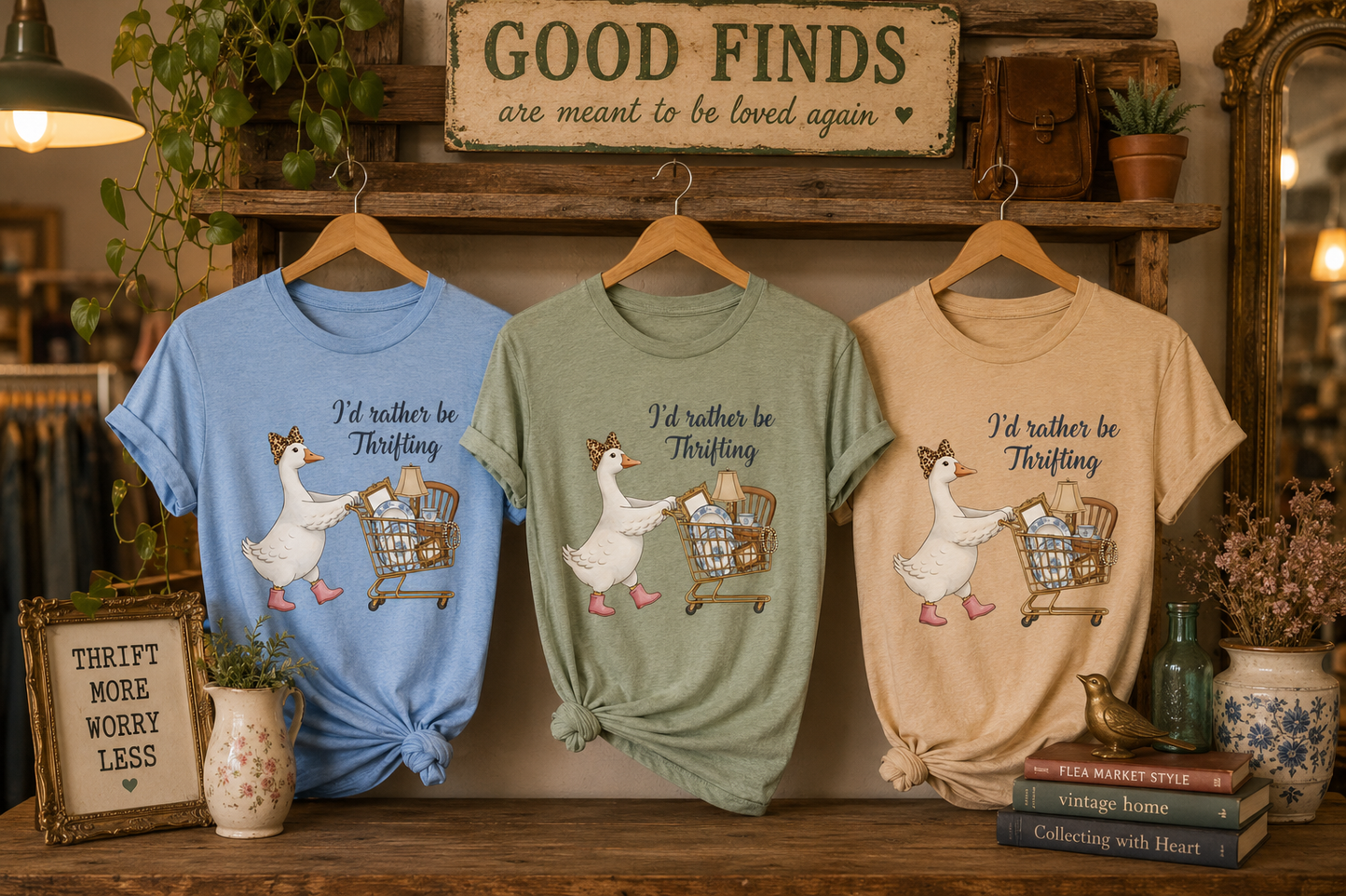 I’d Rather Be Thrifting Goose Graphic Tee